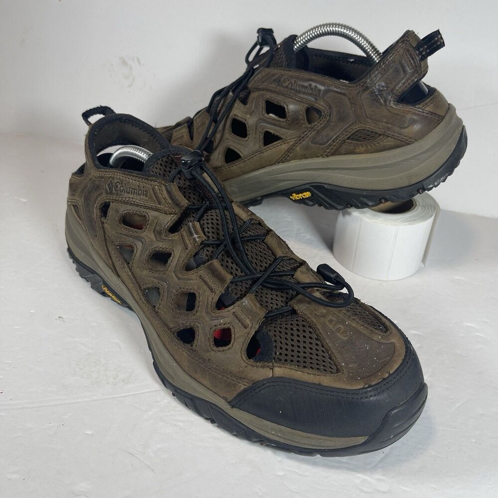 Columbia Leather Hiking Water Shoes Sandals Men’s Size 12 Brown Vibram Soles BM4